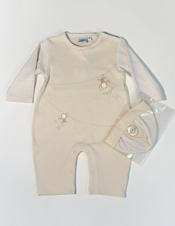 Kojenecký overal s čepičkou Opička