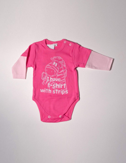 Kojenecké body Zebra - Růžová