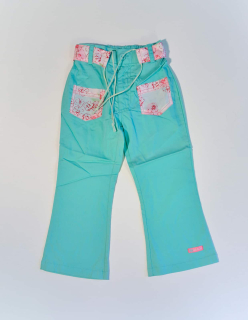 Dětské kalhoty Květiny - Mint